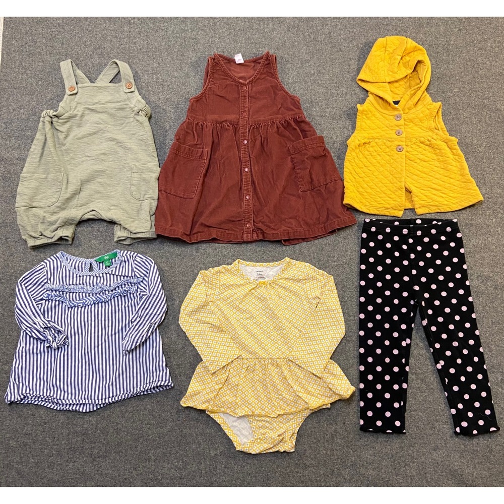 Old Navy Carters Gymboree Toddler Girl 2T 3T Lot 6pc Dress Vest Pants Tops Multi